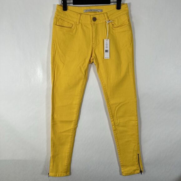Romeo & Juliet Couture Skinny Jeans Womens Size 27 (27x28) Dandelion Yellow $140 - Picture 1 of 14